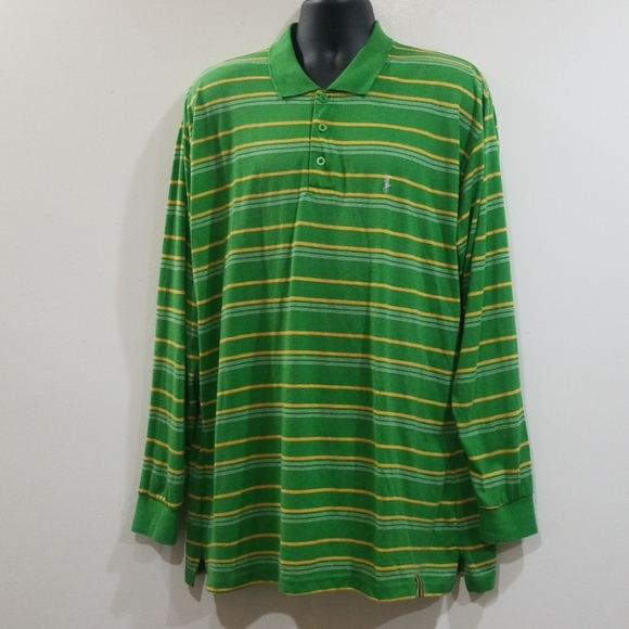 Polo by Ralph Lauren men's green striped shirt - Picture 3 of 8